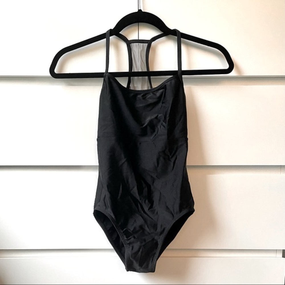 Black camisole leotard with mesh back XS/S